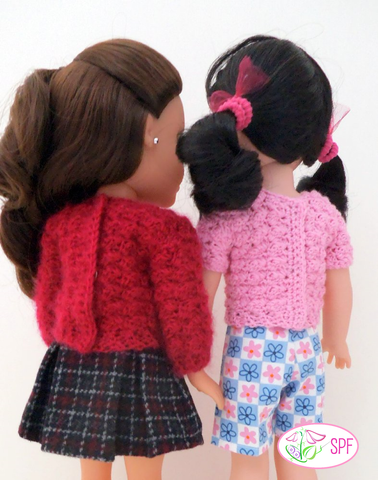Sweet Pea Fashions WellieWishers Cobblestone Sweater Crochet Pattern for 14-14.5" Dolls Pixie Faire