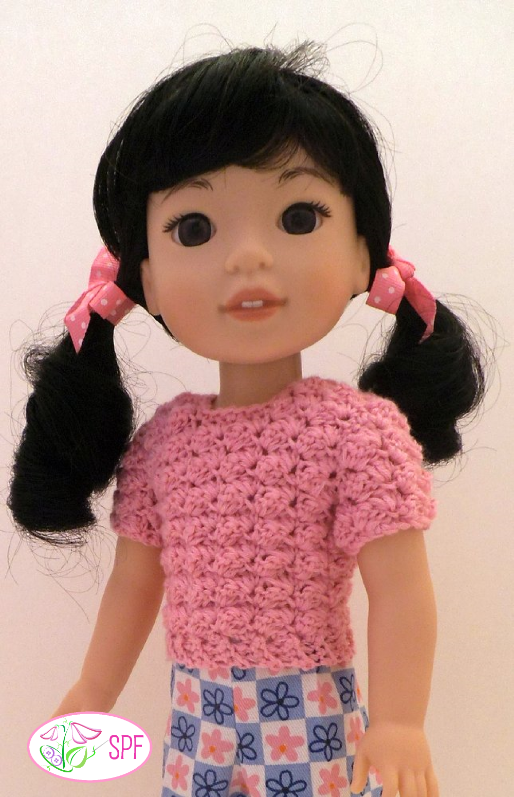 Sweet Pea Fashions WellieWishers Cobblestone Sweater Crochet Pattern for 14-14.5" Dolls Pixie Faire