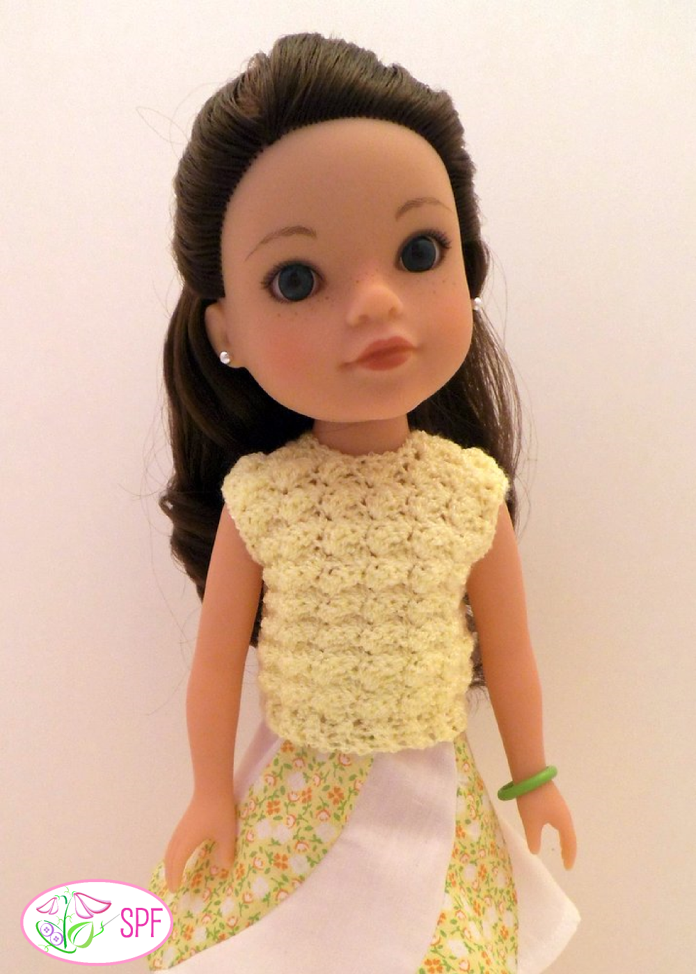 Sweet Pea Fashions WellieWishers Cobblestone Sweater Crochet Pattern for 14-14.5" Dolls Pixie Faire