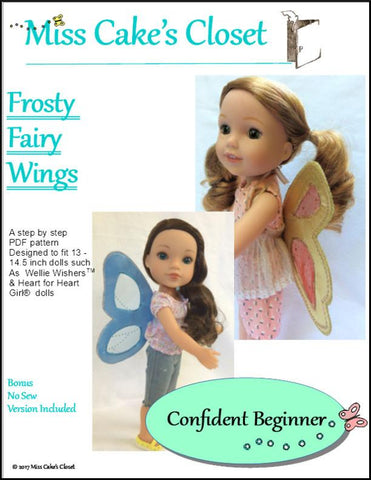 Miss Cake's Closet WellieWishers Frosty Fairy Wings 13-14.5" Doll Accessory Pattern Pixie Faire