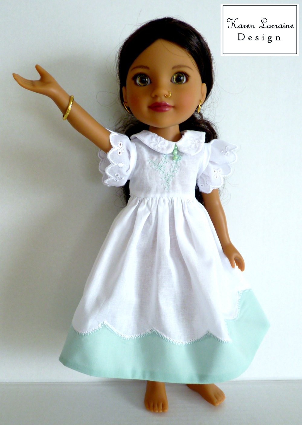 Karen Lorraine Design WellieWishers Heirloom Luncheon 13-14.5 Inch Doll Clothes Pattern Pixie Faire