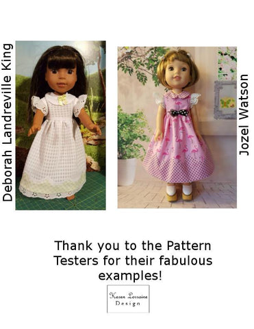 Karen Lorraine Design WellieWishers Heirloom Luncheon 13-14.5 Inch Doll Clothes Pattern Pixie Faire