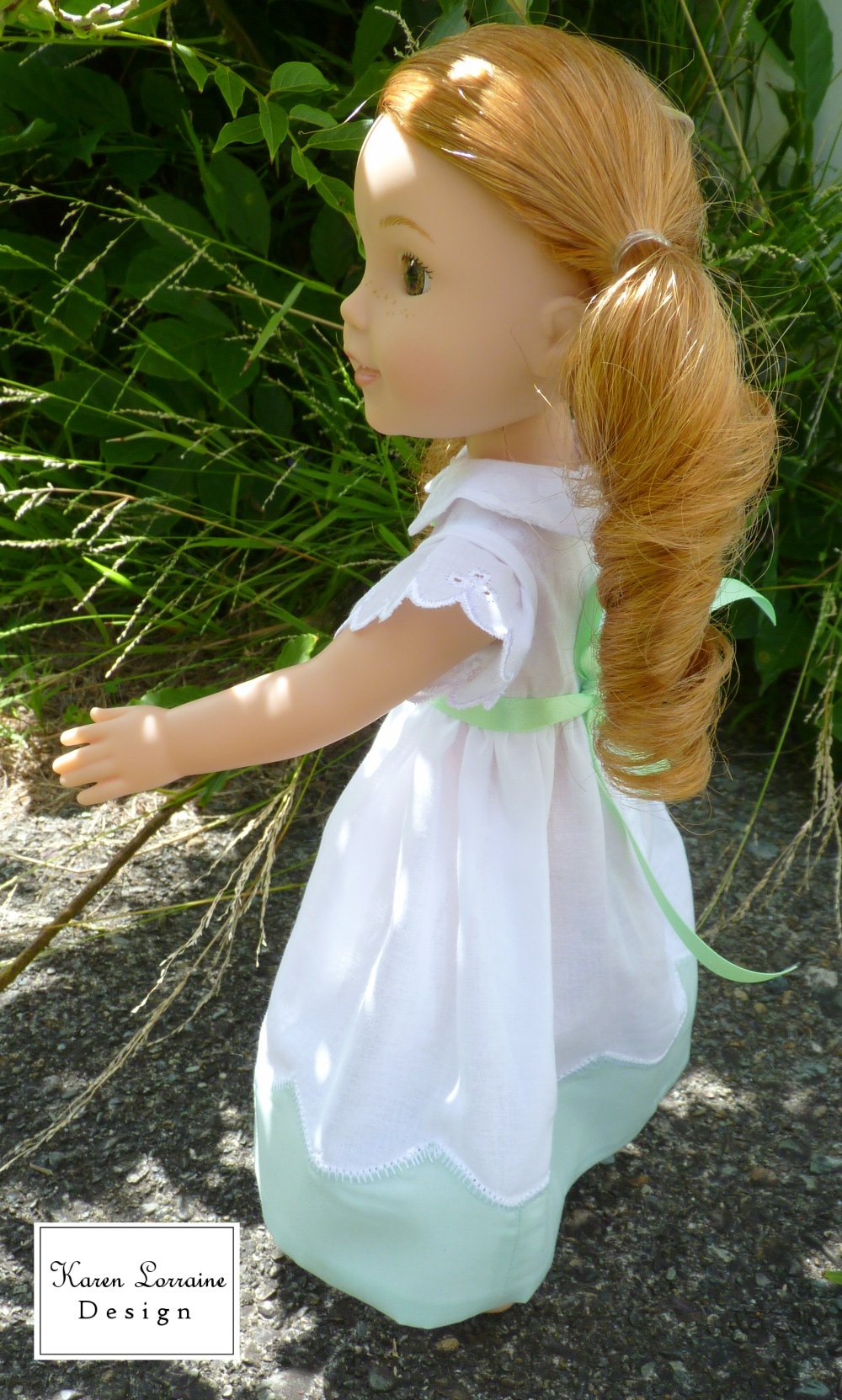 Karen Lorraine Design WellieWishers Heirloom Luncheon 13-14.5 Inch Doll Clothes Pattern Pixie Faire