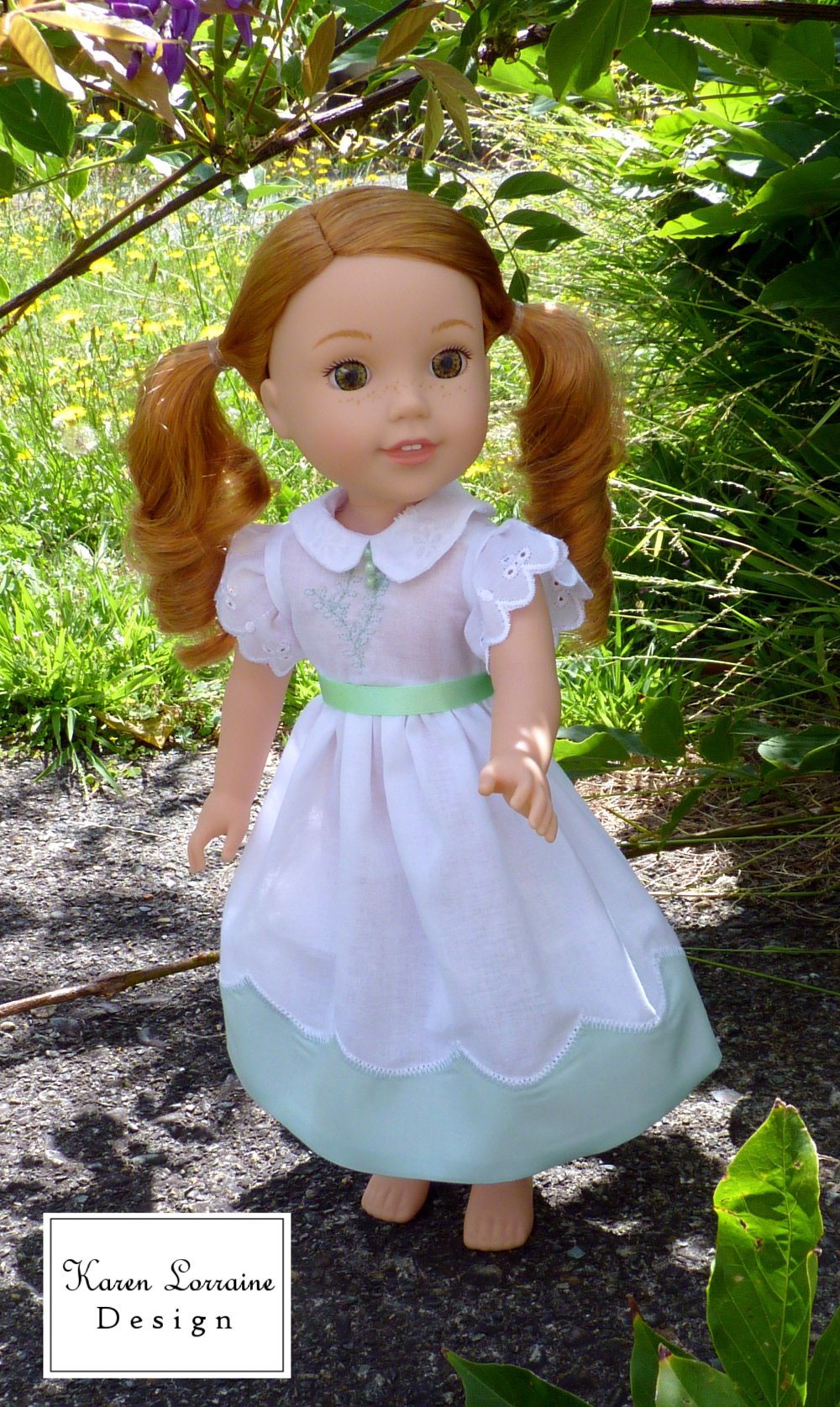 Karen Lorraine Design WellieWishers Heirloom Luncheon 13-14.5 Inch Doll Clothes Pattern Pixie Faire
