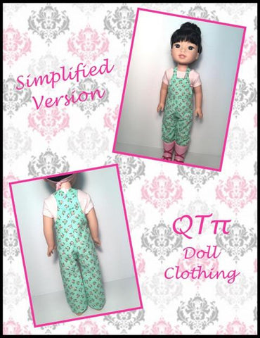 QTπ Doll Clothing WellieWishers Oh My Gosh! Overalls 14.5" Doll Clothes Pattern Pixie Faire