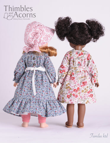 Thimbles and Acorns WellieWishers Prairie Rose 14.5" Doll Clothes Pattern Pixie Faire