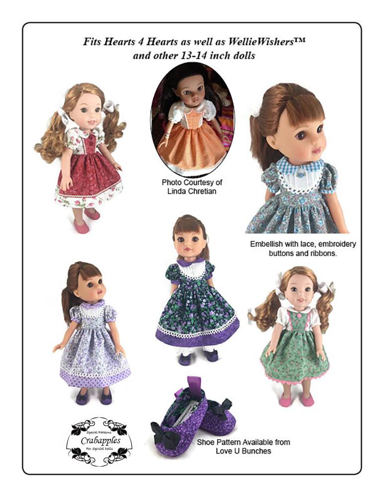 Crabapples WellieWishers School Girl 14-14.5 Inch Doll Clothes Pattern Pixie Faire