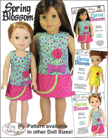 Doll Tag Clothing WellieWishers Spring Blossom 14.5" Doll Clothes Pattern Pixie Faire