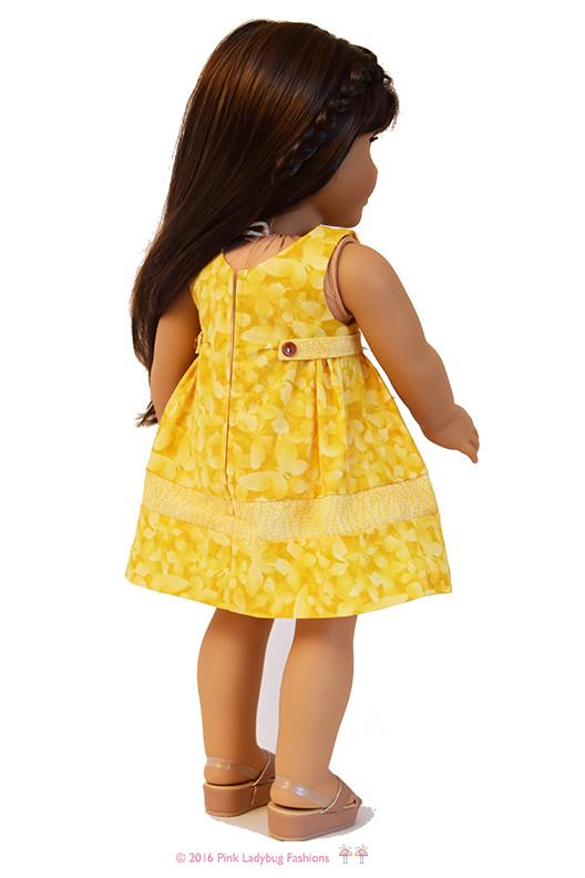 Pink Ladybug 18 Inch Modern Springtime Dress 18" Doll Clothes Pattern Pixie Faire