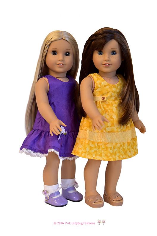 Pink Ladybug 18 Inch Modern Springtime Dress 18" Doll Clothes Pattern Pixie Faire