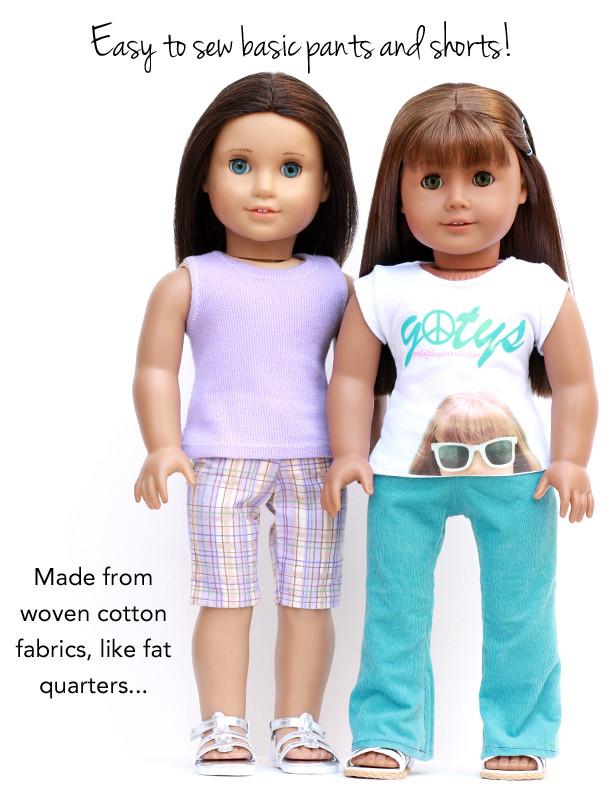 Liberty Jane 18 Inch Modern Yoga Pants and Basic Pants 18" Doll Clothes Pattern Pixie Faire