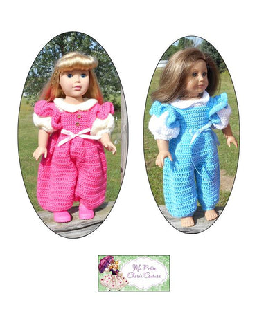 Mon Petite Cherie Couture Crochet Zuri Romper 18" Doll Crochet Pattern Pixie Faire